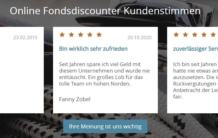 Screenshot/ Quelle: Fonds for less.de