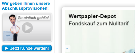 AVL-Werbung: Auszahlung der Abschlussprovision, Fondskauf zum Nulltarif.