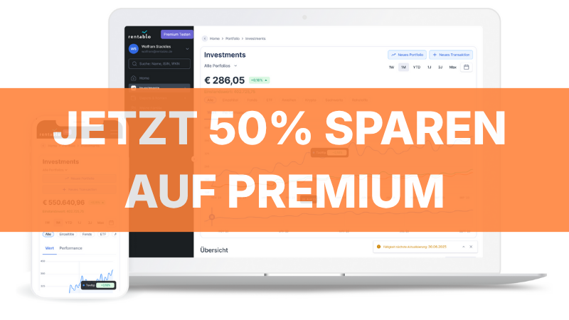 Rentablo bietet 50% Rabatt auf Premiumfuntkionen an.